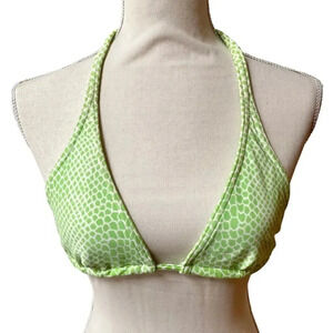 Vix by Paula Hermanny Neon Green White Spot Bikini Top Large Brazilian Swim